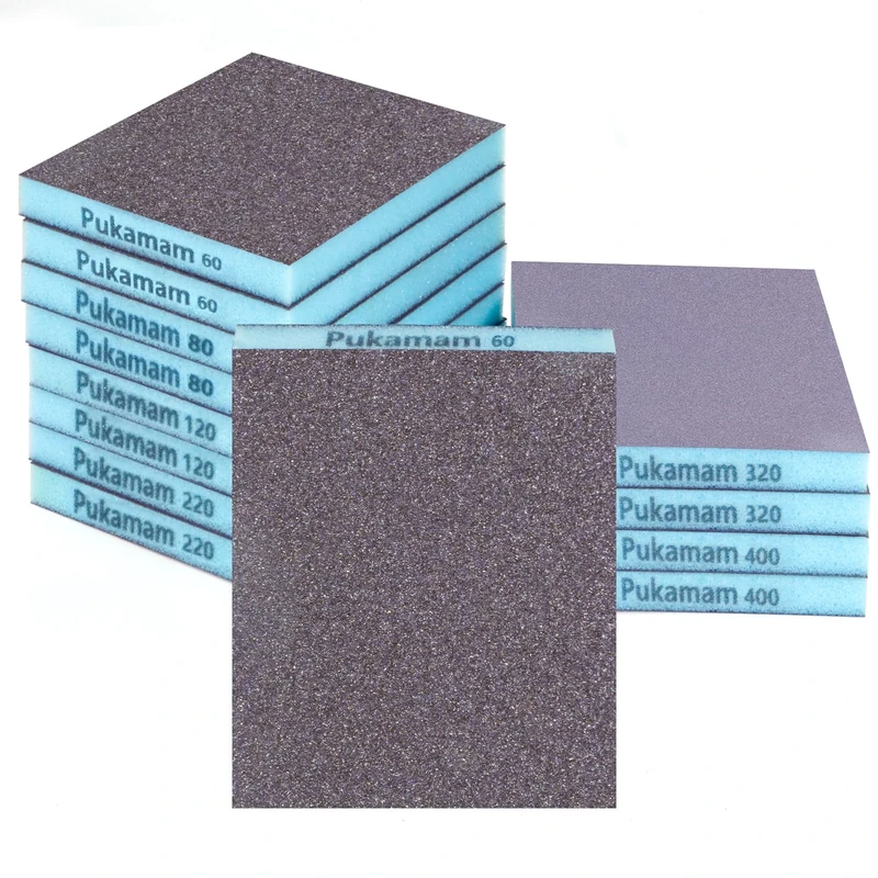 12 PCS Sanding Sponge Set 60/80/120/220/320/400 Grit Sanding Pads, Course/Medium/Fine/Superfine Sanding Block, Wet and Dry Sandpaper for Metal, Wood, Wall, Car, Furniture