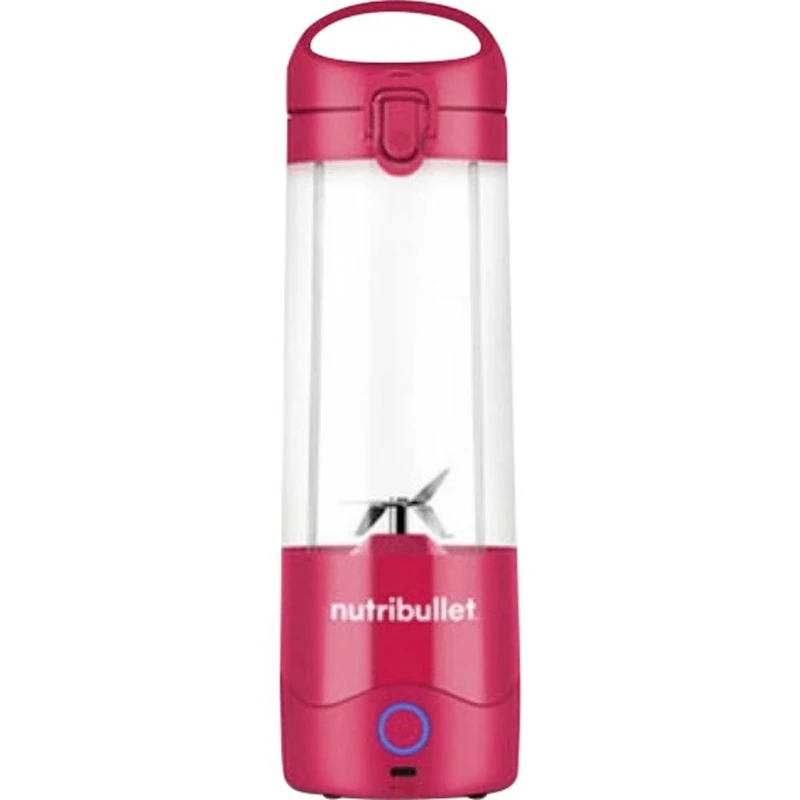 nutribullet Portable NBP003BP, Portable Blender with 475ml Insulating Cup, 4-Point Knife, Tritan Cup, 15 Cycles Autonomy, Lid and Straw Included, USB-C Charging, Pink