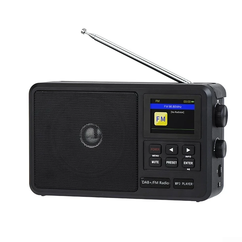 DAB And FM Digital Radio, Portable Radio, FMDAB+, LCD Display And Alarm Clock, Sleep Timer For Outdoor Activities Or Travel