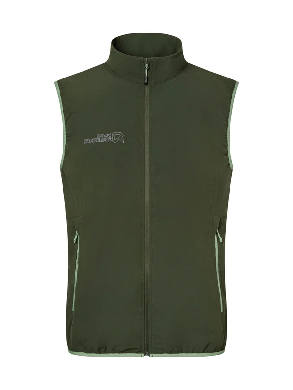 Rock Experience Men's Solstice 2.0 Softshell Man Vest Technical Jacket | Windbreaker, Dark Green/Green/Olive Green, S