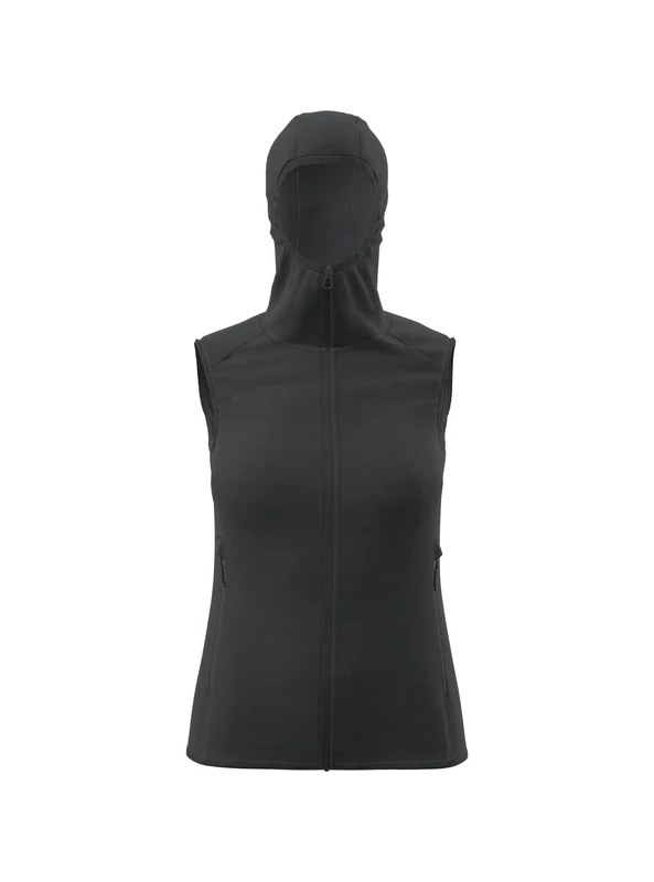 Rock Experience Women's Ofen Hoodie Softshell Woman Vest Jacket | Wind-Proof Sleeveless, Black, XL