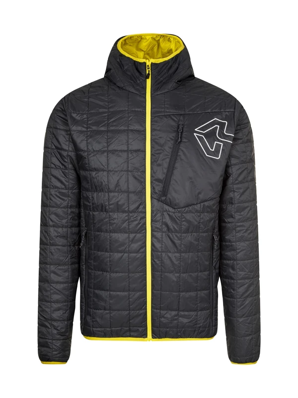 Rock Experience Men's Golden Gate Pack Hoodie Padded Man Jacket Outdoor, Grey/Yellow, S