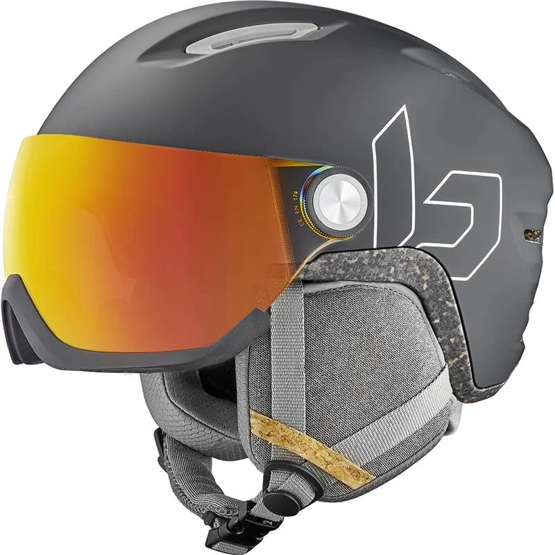 bollé - V-ATLAS, Black Matte, Photochromic Fire Red, Small, Snow Helmets, Unisex, Adult