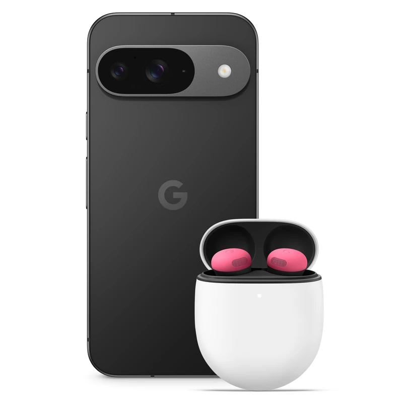 Google Pixel 9 - Unlocked Android Smartphone with Gemini, Advanced Camera, 24-Hour Battery, and 6.3" Actua Display - Obsidian, 128GB+Pixel Buds Pro 2