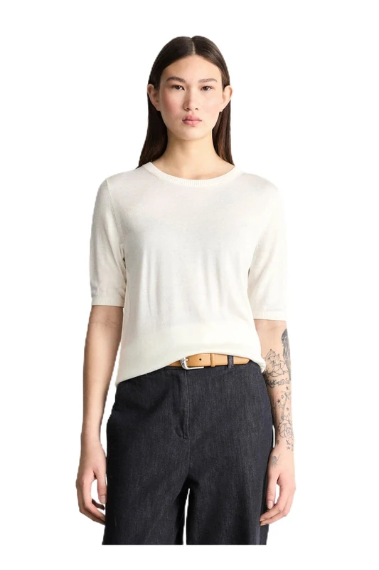 BOSS Women's C_fiaffu 10277538 01 Knitted_Sweater, Open White 118, XL