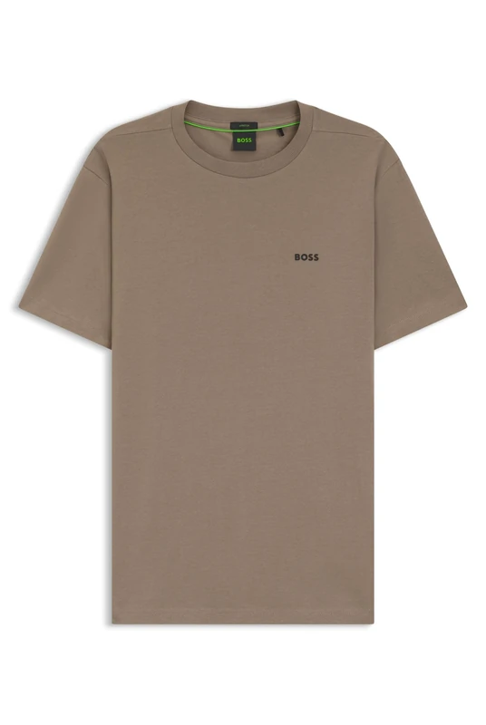 BOSS Mens Tee Stretch-Cotton T-Shirt with Logo Detail