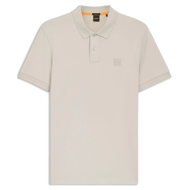 BOSS Mens Passenger Polo Shirt Short Sleeve Cotton Light Grey 070 L - Image 1