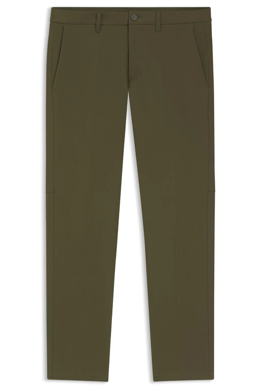BOSS Men's T Commuter-Slim Slim Fit Trousers Made of Water-Repellent Stretch Fabric, Open Green 347, 34