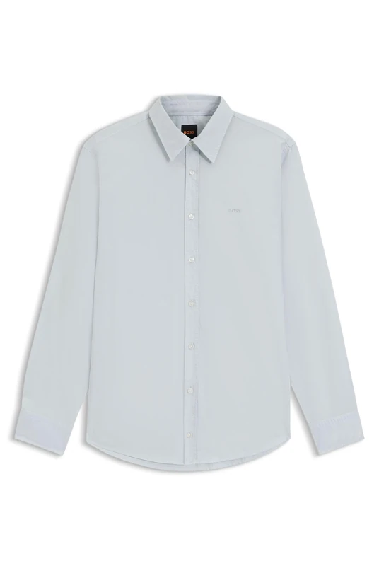 BOSS Mens Relegant 6 Regular-fit Shirt in Cotton poplin with Embroidered Logo - Image 1