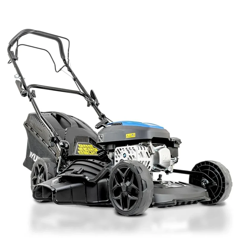 Hyundai 17" / 43cm Self-Propelled Petrol Lawnmower, 150cc, 4-in-1 Mulch, 45L Collect, Side and Rear Discharge, Black Edition, 3 Year Warranty