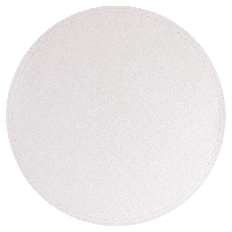 Set of 6 White PVC Placemats, Ø39 cm, Horeca White - Image 1