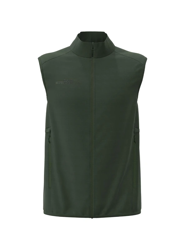 Rock Experience Men's Ofen Softshell Man Vest Jacket | Wind-Proof Sleeveless, Dark Green/Green, L