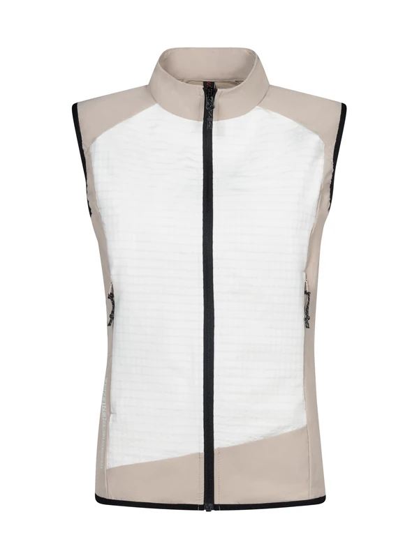 Rock Experience Women's Razor Blade Softshell Woman Vest Jacket | Wind-Proof Sleeveless, Beige/Black, S