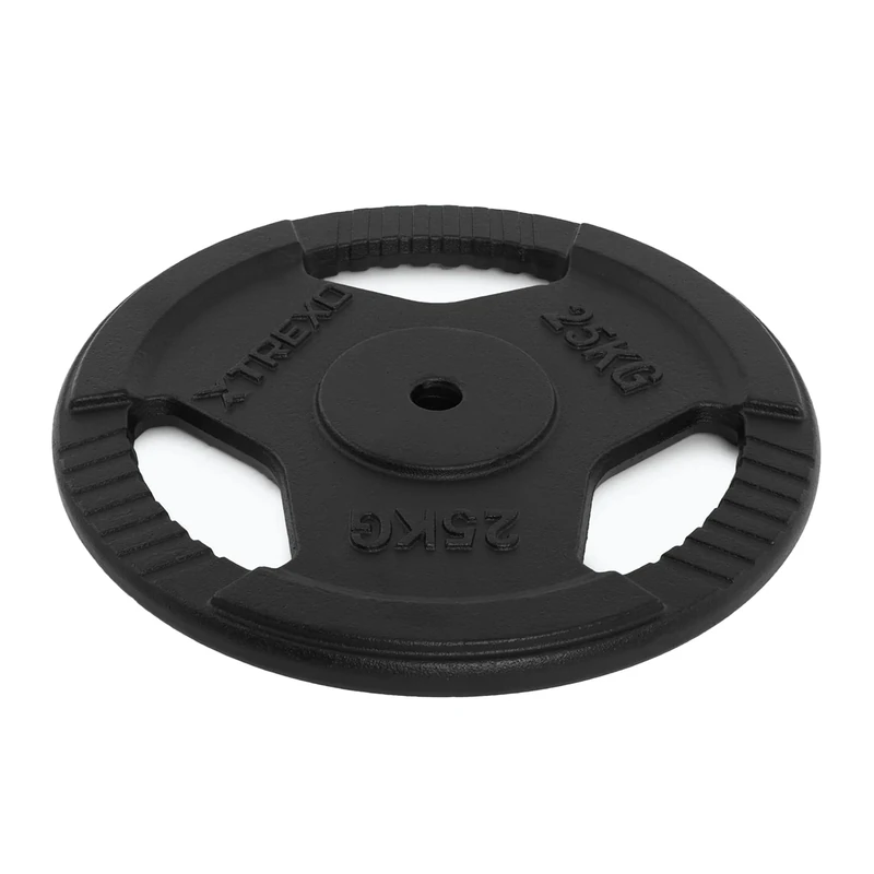 TREXO TRX-ICP001 25 kg Cast Iron Weight Plate - Universal, Durable, with Ergonomic Handles, Compatible with Barbells and Handles for Strength and Functional Training - Image 1