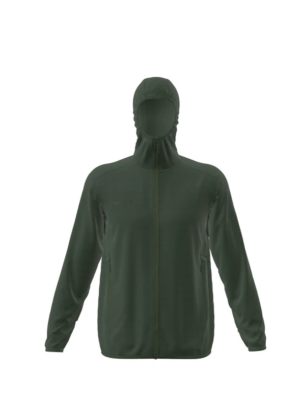 Rock Experience Men's Ofen Hoodie Softshell Man Jacket Technical Windproof, Dark Green/Green, 3XL