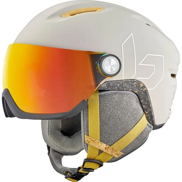 bollé - V-ATLAS, Oatmeal Matte, Photochromic Fire Red, Medium, Snow Helmets, Unisex, Adult
