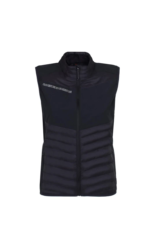 Rock Experience Women's Blackstone Hybrid Woman Vest Jacket | Mountain SMANICATE, Black/White, XXL