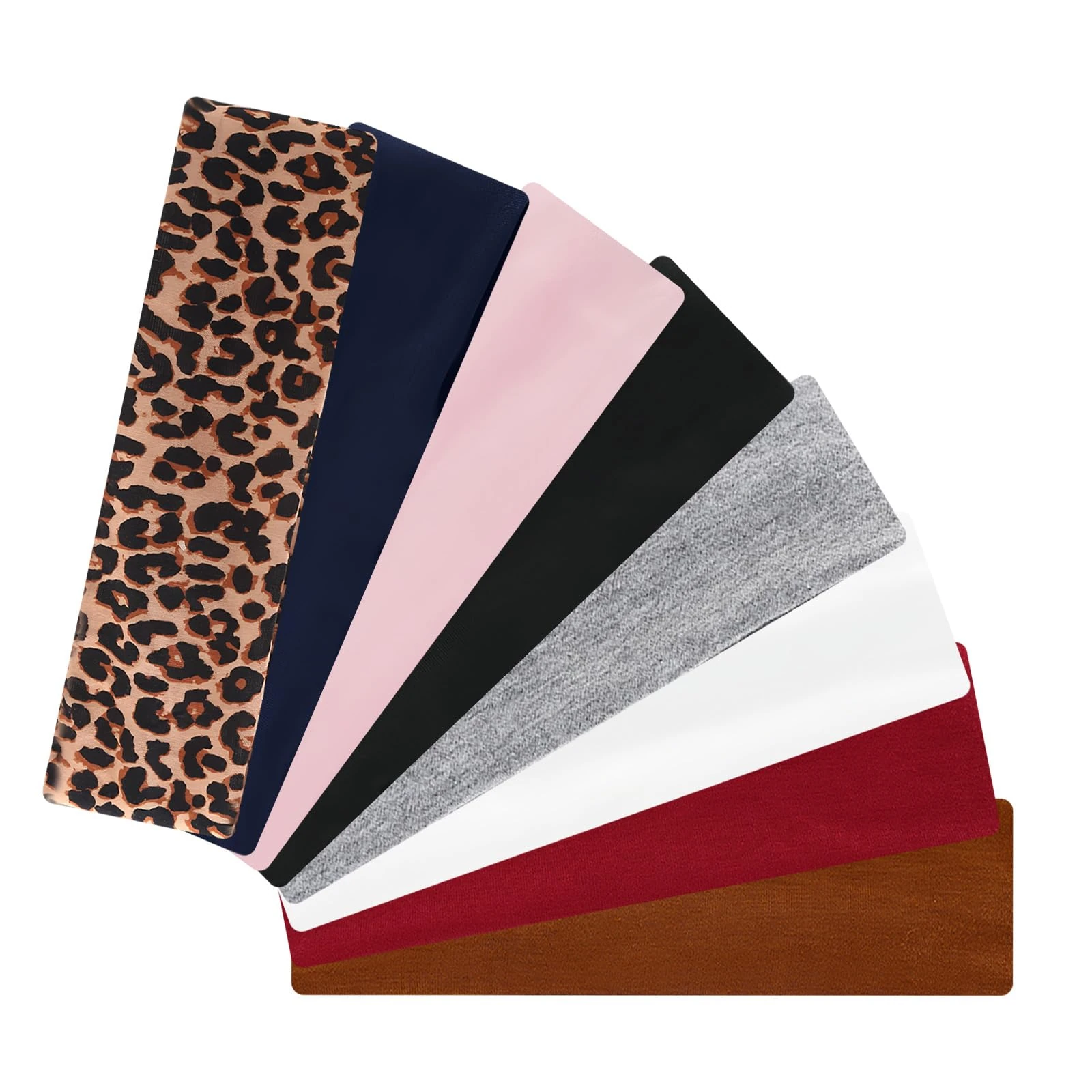 RUIOMII 8Pcs Sports Headband, Soft Elastic and Sweat Absorbing Headbands for Women's Hair Elastic Headband