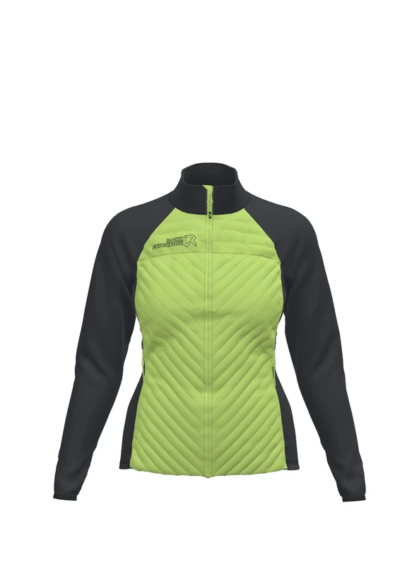 Rock Experience Women's Lancelot Hybrid Woman Jacket Technical ANTIVENT, Green/Black, M