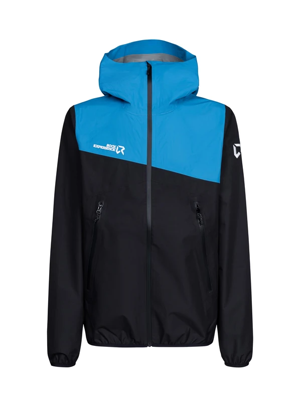 Rock Experience Men's Roof Hoodie Man Technical Jacket | ANTIVENT, Black/Blue, S