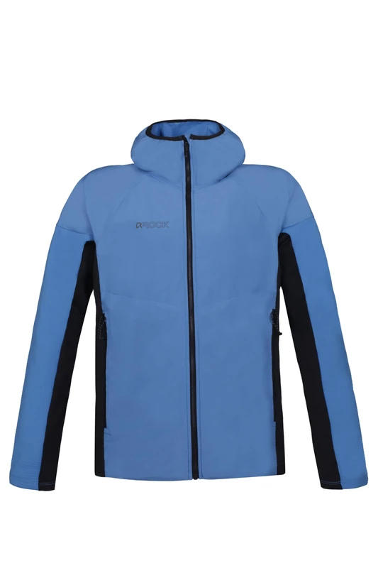 Rock Experience Men's South Face Hoodie Hybrid Man Jacket Technical, Windproof, Blue/Black, M