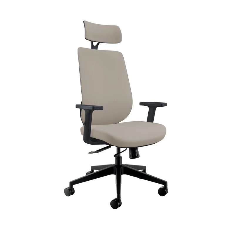 MALDINI HIGH BACK OFFICE CHAIR | BEIGE/BLACK