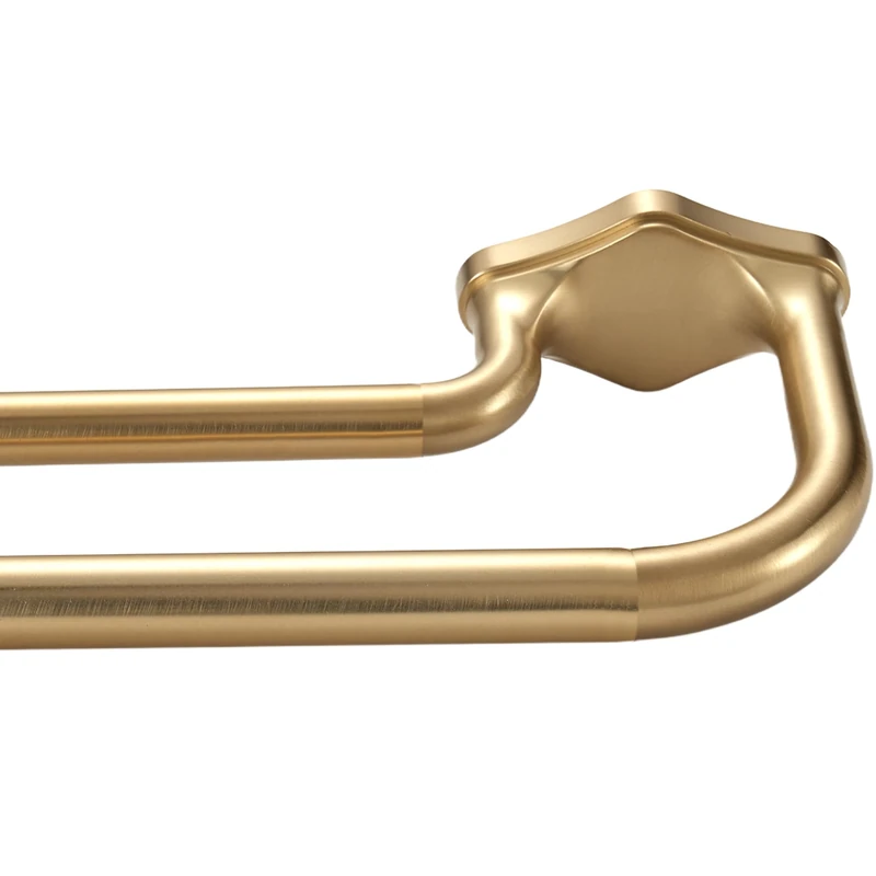 Lwiiom Gold Double Curtain Rods For Windows 28-48 Inch,Heavy Duty Double Curtain Rod with Aluminum Finials and Bracket,Adjustable Double Window Rods For Blackout Or Room Darkening Panels