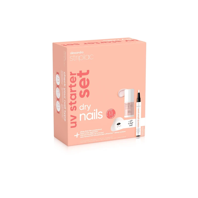 alessandro Striplac UV Nail Polish Set - Dry Nails - Holds up to 15 Days without Chipping - Easy Removal - Gentle & Vegan - Includes LED Lamp