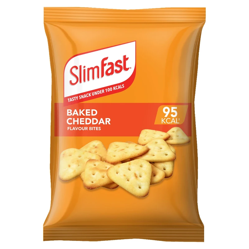 SlimFast Cheddar Bites Snack Bag, Crunchy, Tasty Low Calorie Snack, 24 x 23 g Multipack