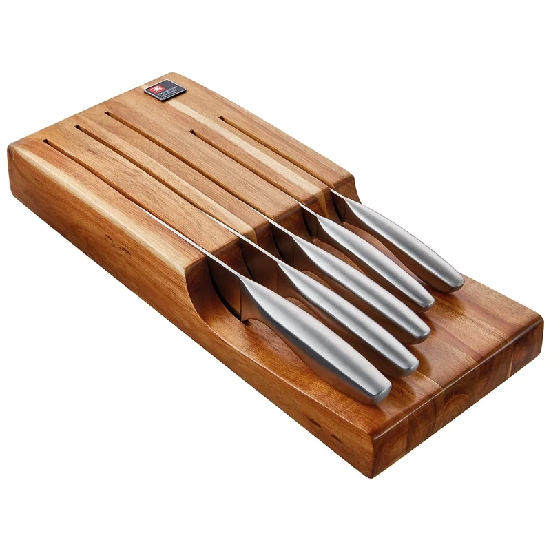 Richardson Sheffield Forme Drawer Knife Block Set, 6 Pieces - Acacia Wood
