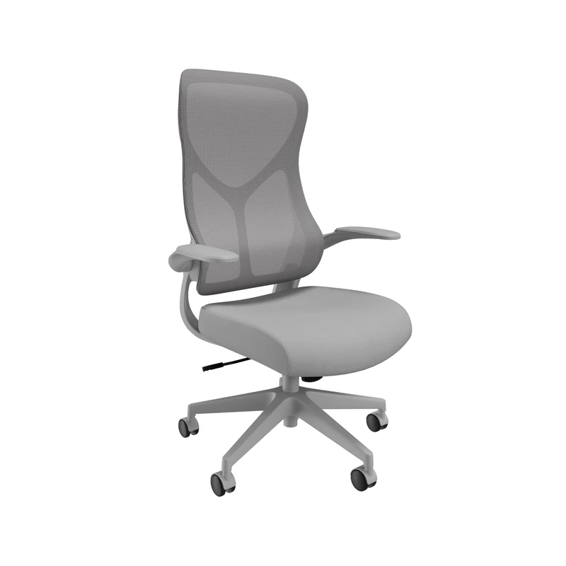 Office Hippo ZIP MESH BACK CHAIR WITH FOLDING ARMS | GREY