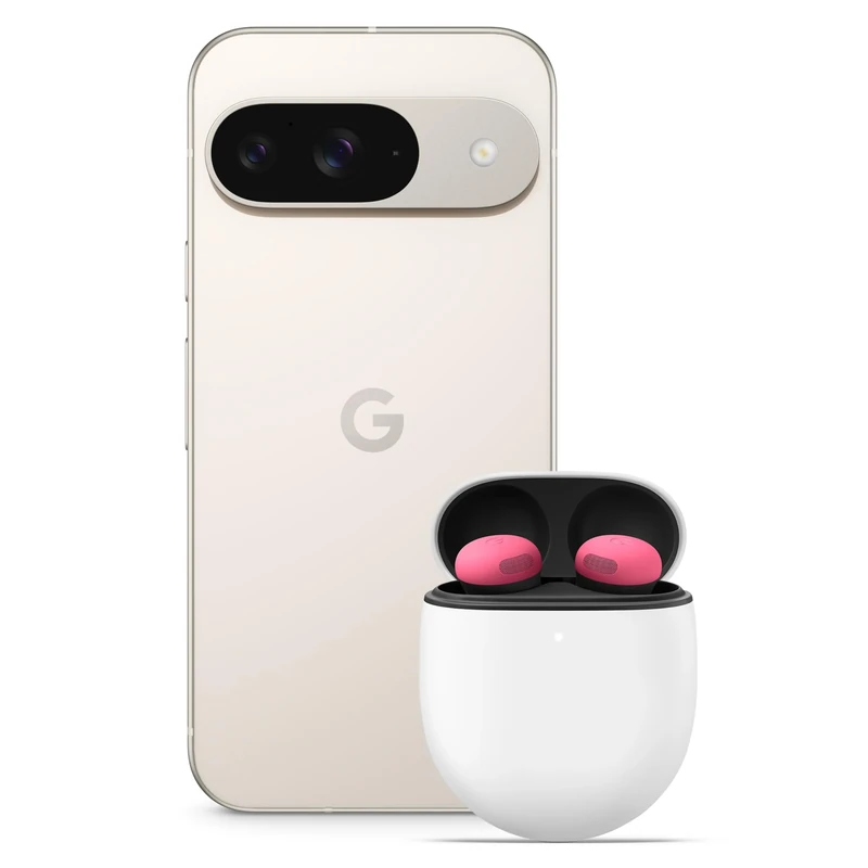Google Pixel 9 - Unlocked Android Smartphone with Gemini, Advanced Camera, 24-Hour Battery, and 6.3" Actua Display - Porcelain, 128GB+Pixel Buds Pro 2