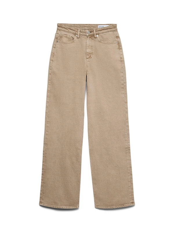 VERO Moda Vmtessa Hr Wide Jeans Colour Ga, Silver Mink, 27W x 30L