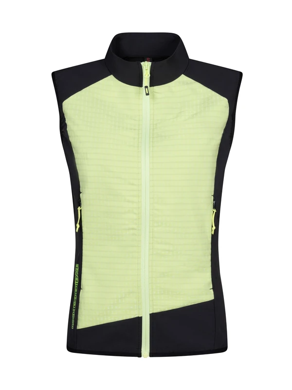 Rock Experience Women's Razor Blade Softshell Woman Vest Jacket | Wind-Proof Sleeveless, Green/Black, M