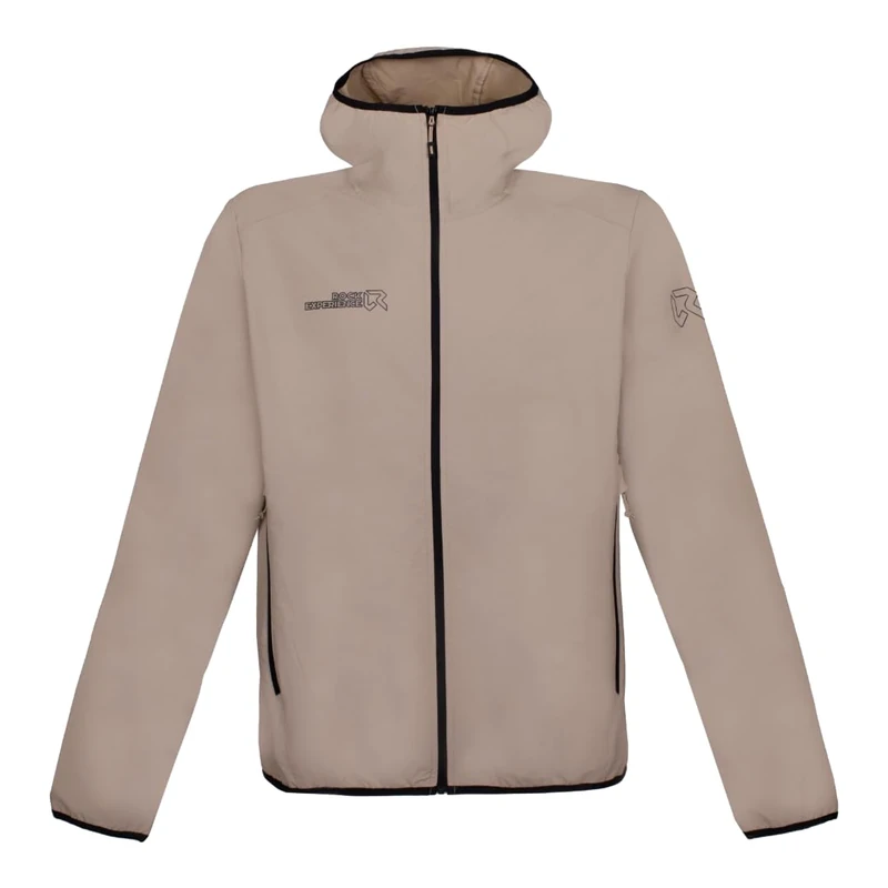 Rock Experience Men's Ofen Hoodie Softshell Man Jacket Technical Windproof, Beige/Black, 3XL - Image 1
