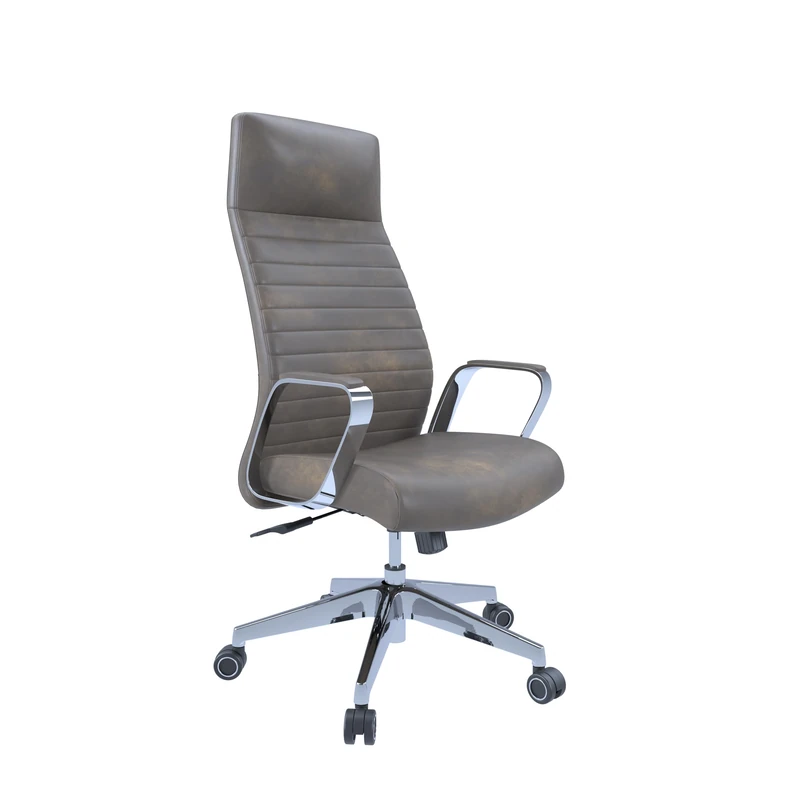 Office Hippo DAWN HIGH BACK LEATHER EXECUTIVE CHAIR I BROWN PU