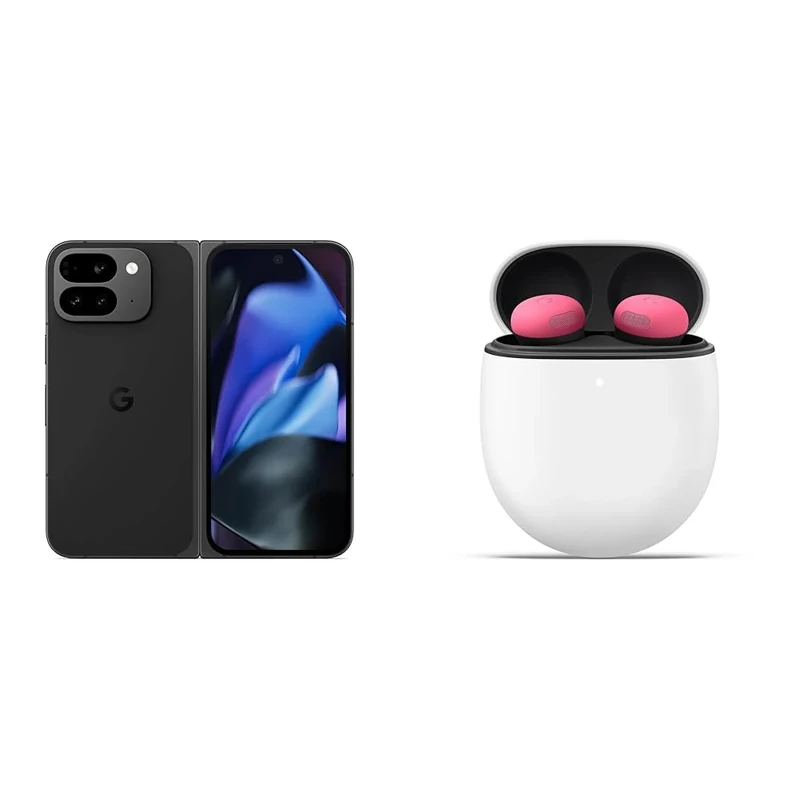 Google Pixel 9 Pro Fold - Unlocked Android Smartphone with Gemini - Advanced Triple Rear Camera System - Foldable Display - Hands-Free Video - Obsidian, 512GB+Pixel Buds Pro 2 - Image 1