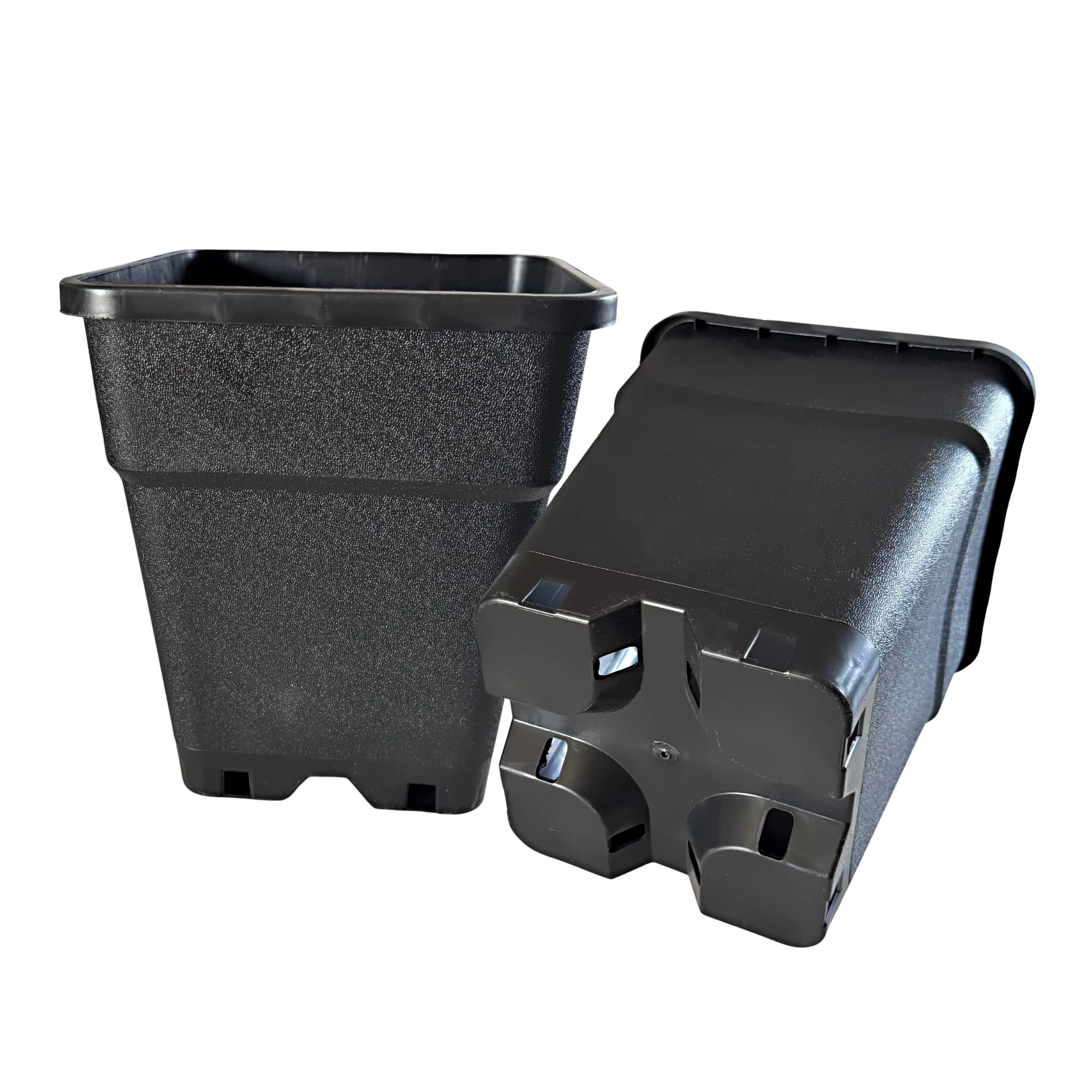 Growcery Heavy Duty Square Plastic Plant Pots - Extra Thick Sturdy Black Nursery Containers for Indoor Outdoor Gardening, Available in 0.5L, 1L, 2L, 3.5L, 5L, 6.5L, 7L, 11L, 14L, 18L & 25L (5, 18L)