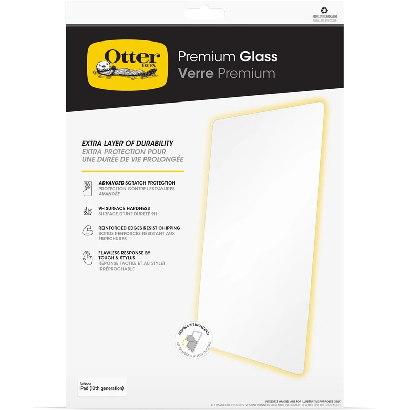 OtterBox Business Glass Screen Protector for iPad 10th gen 2022, iPad 11th gen 2025 (A16), Tempered Glass, advanced Scratch Protection, Non-Retail Packaging