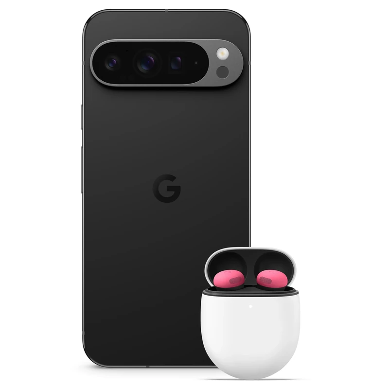 Google Pixel 9 Pro XL - Unlocked Android Smartphone with Gemini, Triple Rear Camera System, 24-Hour Battery, and 6.8" Super Actua Display - Obsidian, 512GB+Pixel Buds Bro 2