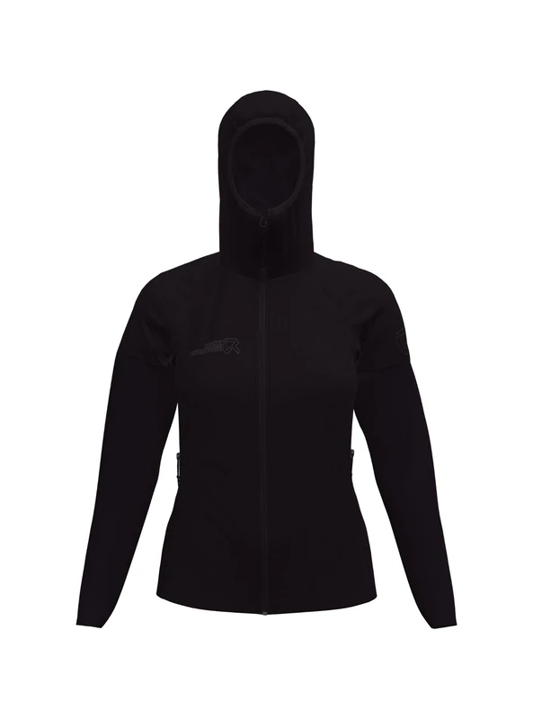 Rock Experience Women's South Face Hoodie Hybrid Woman Jacket Technical, Windproof, Black, S