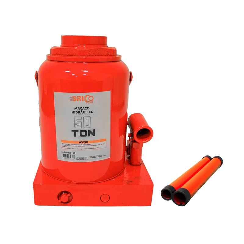 Bricoferr Hydraulic Jack Bottle Type 50T – Adjustable Height from 300 to 480 mm