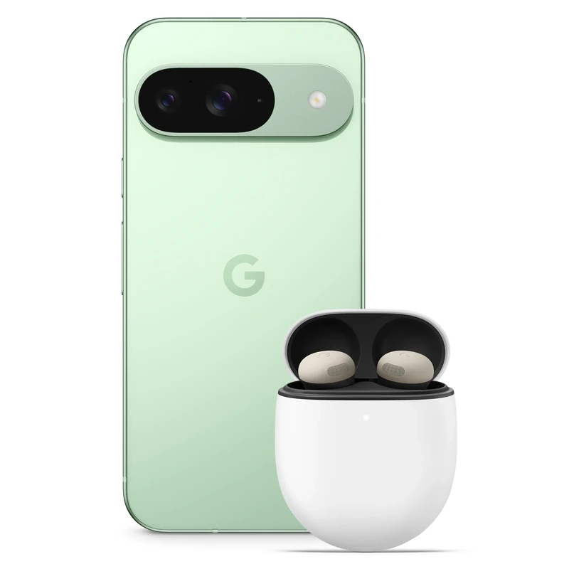 Google Pixel 9 - Unlocked Android Smartphone with Gemini, Advanced Camera, 24-Hour Battery, and 6.3" Actua Display - Wintergreen, 128GB+Pixel Buds Pro 2