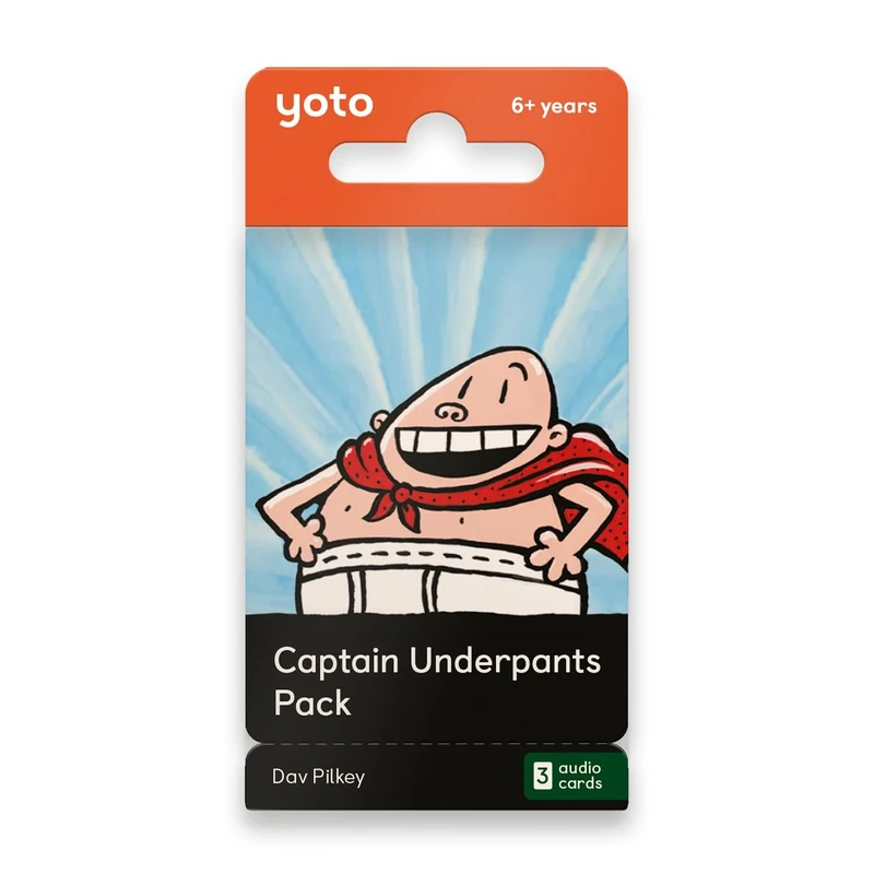 Yoto Captain Underpants Pack - 3 Kids Audiobook Cards for Use with Player & Mini All–in–1 Audio Player, Educational & Screen–Free Listening with Fun Playtime, Bedtime & Travel Stories, Ages 6+