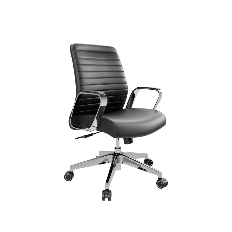 Office Hippo DAWN MID BACK LEATHER EXECUTIVE CHAIR I BLACK PU