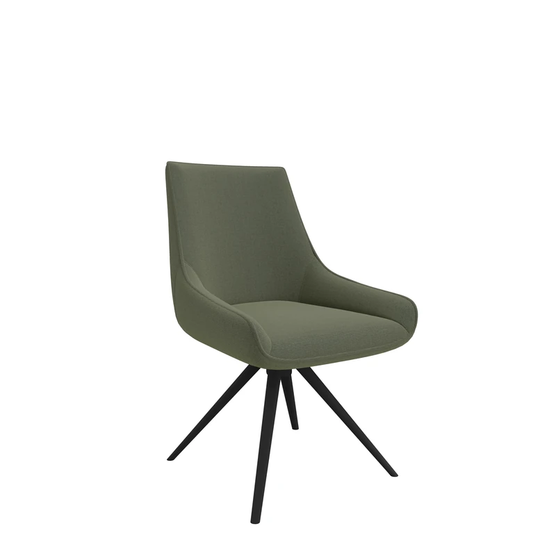 Multi-Functional Office Lounge Meeting Room Chair, Auto-Return Swivel, Upholstered, Green