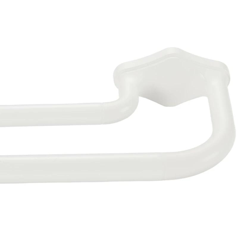Lwiiom Matte White Double Curtain Rods For Windows 28-48 Inch,Heavy Duty Double Curtain Rod with Aluminum Finials and Bracket,Adjustable Double Window Rods For Blackout Or Room Darkening Panels