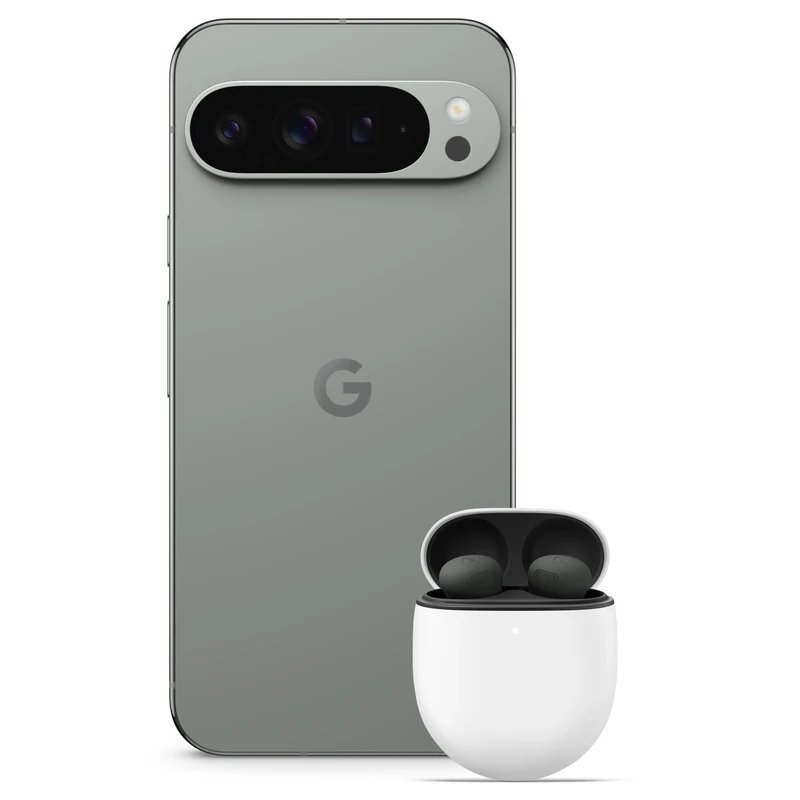 Google Pixel 9 Pro XL - Unlocked Android Smartphone with Gemini, Triple Rear Camera System, 24-Hour Battery, and 6.8" Super Actua Display - Hazel, 512GB+Pixel Buds Bro 2