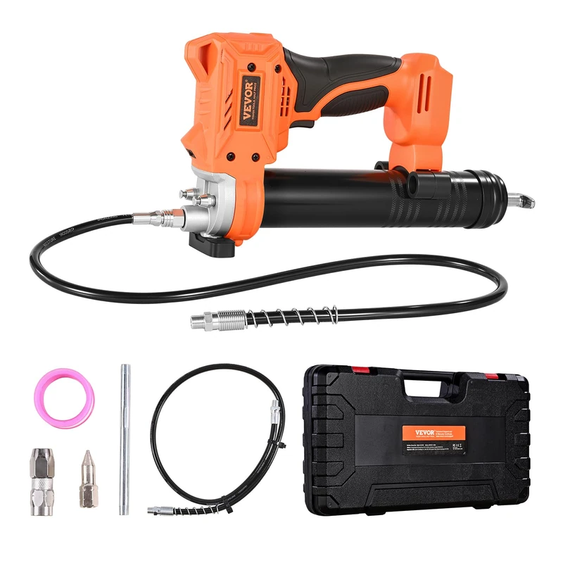 VEVOR Cordless Grease Gun, 8000 PSI Max Pressure, Battery Operated Grease Gun with LED Light & 35.4-inch Long Hose, Compatible with 18V Makita Batteries, for Greasing Vehicles or Machines(Tool Only) - Image 1