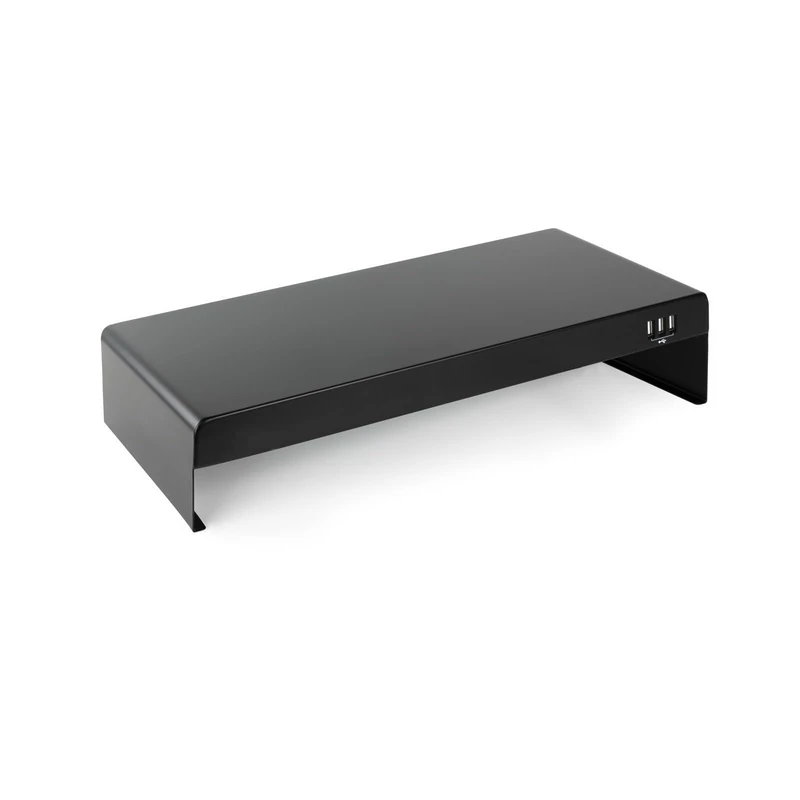 VoltShine Monitor Riser Stand, 3 USB Ports, Black, Improves Ergonomics and Maximizes Desk Space. - Image 1